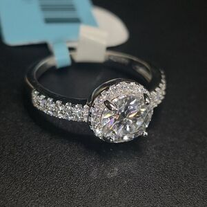 ✨ Sterling Silver Moissanite Engagement Ring – 1.52 CTW VVSD Color ✨